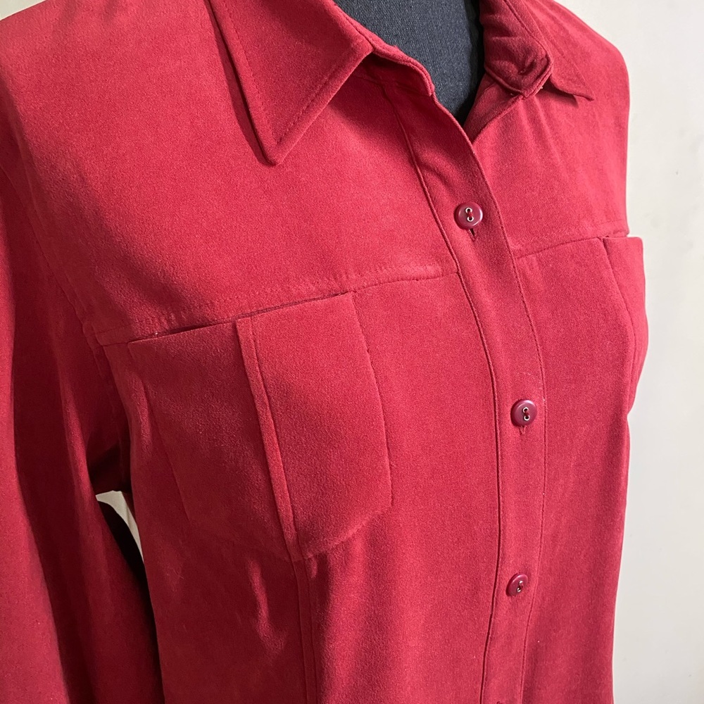 Talbots Stretch Button Up Shacket Women’s Medium - image 5